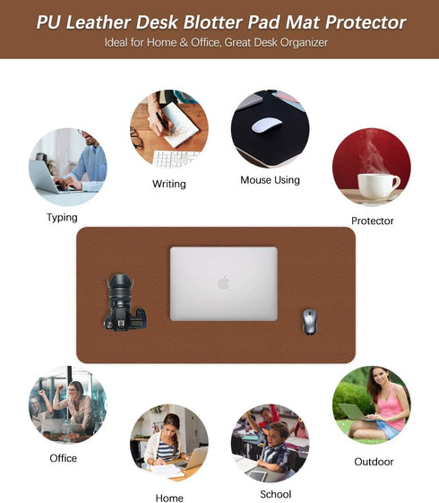 Home & Kitchen's Stars 16" 32" Inch Office Desk Mat Pad Table Protector X PU Leather Desk Blotters on Top of Desks