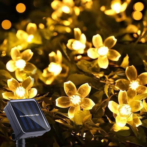 ITICdecor Solar Flower String Lights Outdoor Waterproof 50 LED Fairy Light Christmas