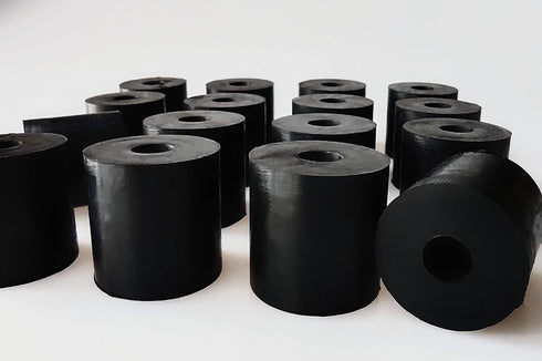 Multi Purpose Rubber Spacer 1 3/16 Inch OD x 3/8 Inch ID x 1 3/16 Inch Thickness, Black Neoprene Washers (16)