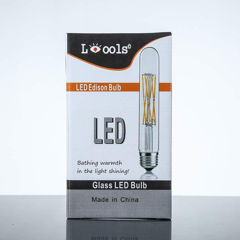 Leools T10 LED Bulbs, 12W Dimmable Tubular Bulb, 100W Equivalent Edison Style Vintage Filament, 3-Pack