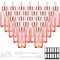 PrettyCare 1 oz Eye Dropper Bottle (24 Pack) Rose Glass Bottles with Measured Pipettes, Golden Caps & Labels