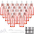 PrettyCare 1 oz Eye Dropper Bottle (24 Pack) Rose Glass Bottles with Measured Pipettes, Golden Caps & Labels