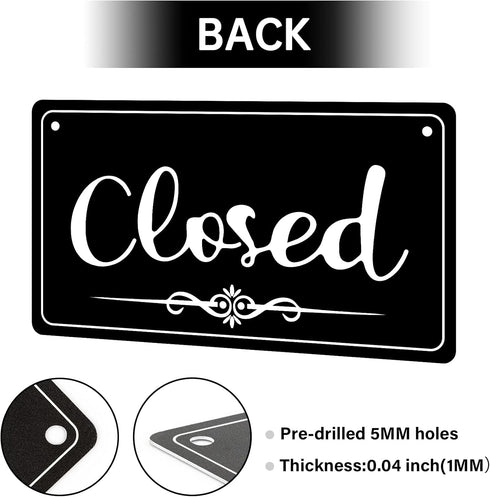 CARGEN Open Signs - Double Sided Open Closed Sign with Rope, Business Hours Hanging for Walls Window Shop Bar Hotel