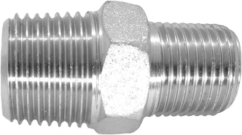 1 Piece 1/2" x 3/8" Male NPT Hex Nipple Plated Steel Hydraulic Fitting Adapter by CDQBWKJGFJ