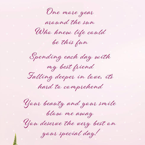 Prime Greetings Birthday Card for Wife, The Love of My Life, Eco-Friendly, Thick Card Stock with Premium Envelope 5in x