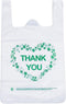 LazyMe Thank You T Shirt Bags, White Plastic Grocery Bags with Handles, 12 x 20 inch (50 pcs)