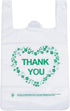 LazyMe Thank You T Shirt Bags, White Plastic Grocery Bags with Handles, 12 x 20 inch (50 pcs)