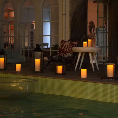 4" 10" Set 2 Homemory x Large Waterproof Outdoor Flameless Candles, Battery Operated LED Pillar Candles with Remote
