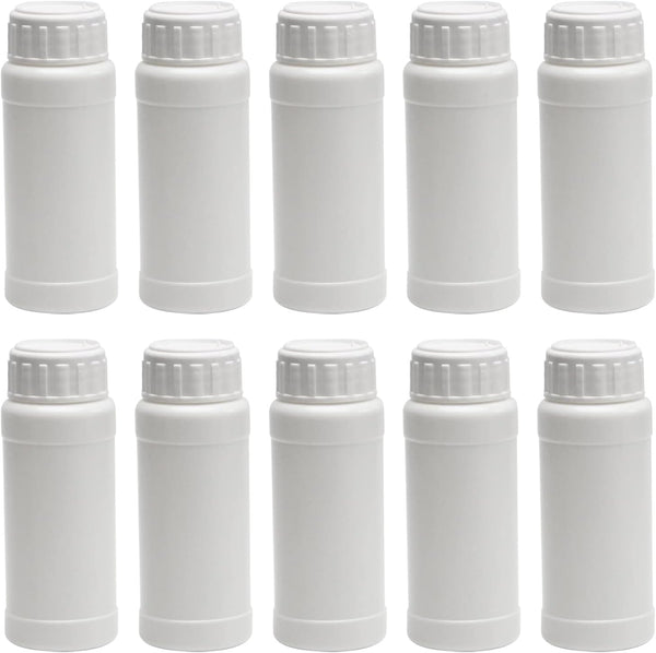Othmro 10Pcs 100ml Plastic Bottles, Lab Cylindrical Chemical Reagent Bottles for Liquid Storage, Round Storage