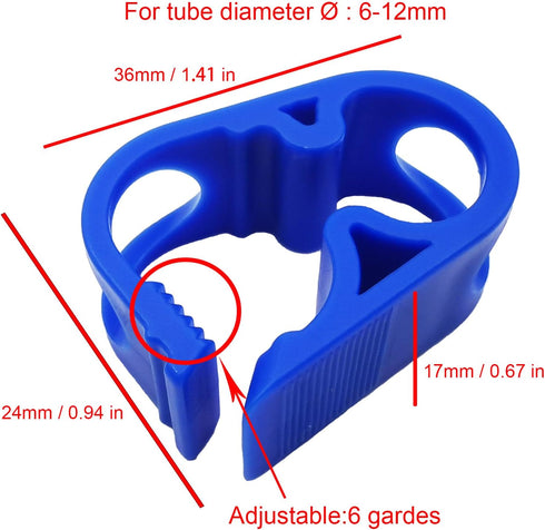 Blue Plastic Tubing Clamps, 0.236-0.472 Inches, Laboratory Tube Pinch Clamps, 50pc Pack