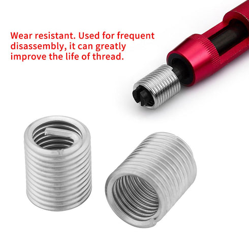 60 Pcs Wire Thread Inserts Kit, M3 M4 M5 M6 M8 M10 Stainless Steel Thread Repair Kit for Helical Repair