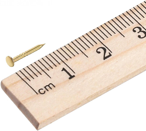uxcell Small Tiny Hardware Nails Iron 1X10mm(DxL) for DIY Decorative Wooden Boxes Accessories, Gold Tone 500pcs