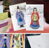6pcs Sets (ft221) From&to Hanbok Korean Royal family Dress Cards korea souvenir Korean Clothes Traditional Greeting