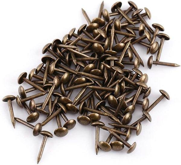 Yosoo 100pcs Decorative Tack Studs, Antique Bronze Upholstery Nail for Home Furniture Decor (Type1-green Bronze)