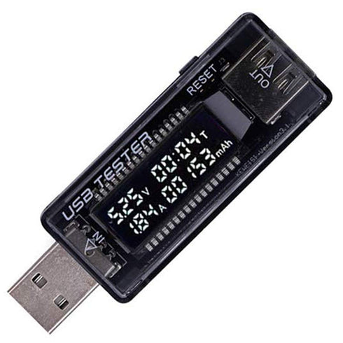 JacobsParts USB Power Meter Tester for Voltage Current Capacity 5-20V 3A Test Chargers and Cables