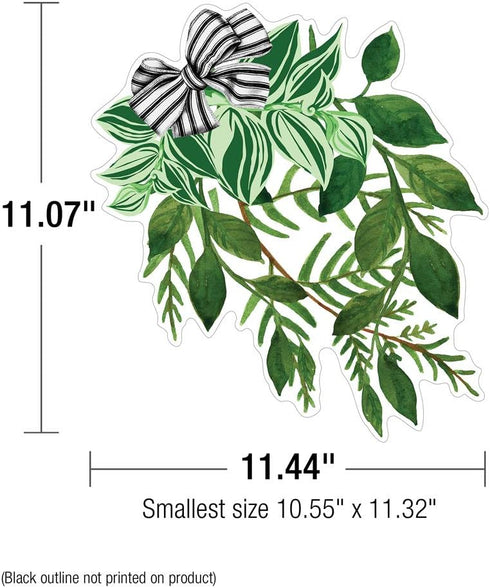 Schoolgirl Style Simply Boho 12-Piece Extra Large Greenery Bulletin Board Cutouts, Greenery Leaves with Black and White
