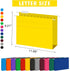 HERKKA Extra Capacity Hanging File Folders, 60 Pack, Reinforced Letter Size, 3 Inch Expansion for Bulky Files, 12