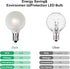 25 Pack G40 LED Globe Frosted Light Bulbs, Warm White, E12 Screw Base, Shatterproof Replacement for Indoor Outdoor