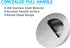 2 Pack Closet Door Finger Pulls, Stainless Steel Round Flush Finger Cabinet Pull Handles, 60 * 15mm