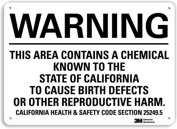 Smartsign U6-1234-RA_14X10 "Warning This Area Contains A Chemical Known to The State