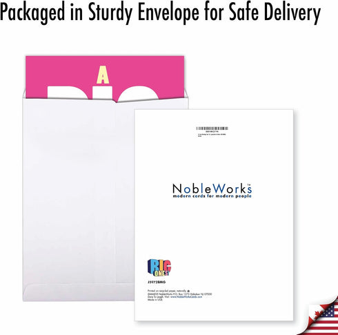 NobleWorks - 1 Large Birthday Greeting Card (8.5 x 11 Inch) - Fun Bday Celebration, Big Happy Birthday Mom