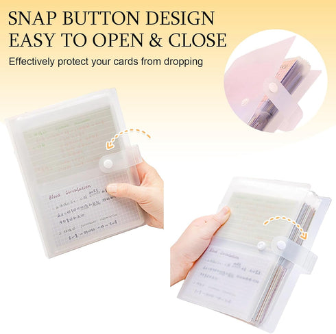 BetterJonny 3x5 Index Card Organizer: Clear Plastic Holder for Recipe Cards and Flash Cards