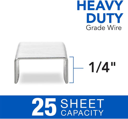 Swingline Heavy Duty Staples, 1/4" Length, 25 Sheet Capacity, 100/Strip, 1000/Box, 1 Pack (35314)