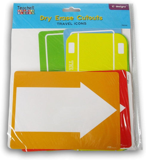 Transportation Cutouts - Traffic Light, License Plates, Arrows - Bulletin Board Accents - 10 Pieces - 7.75 Inches
