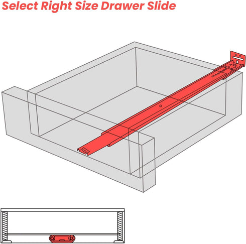 2 Pack 16Inch 3/4 homdiy Heavy Duty Centered Bottom Mounted Drawer Slides for Cabinet & Dresser Drawers, Bottom Mount