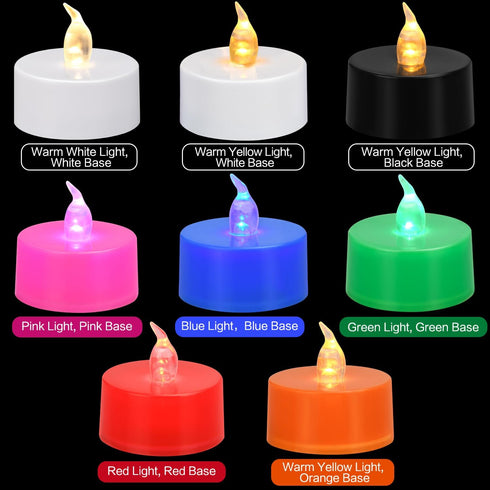 KOABY 12/24/50/100/200/400 Pack Battery Operated LED Tea Lights