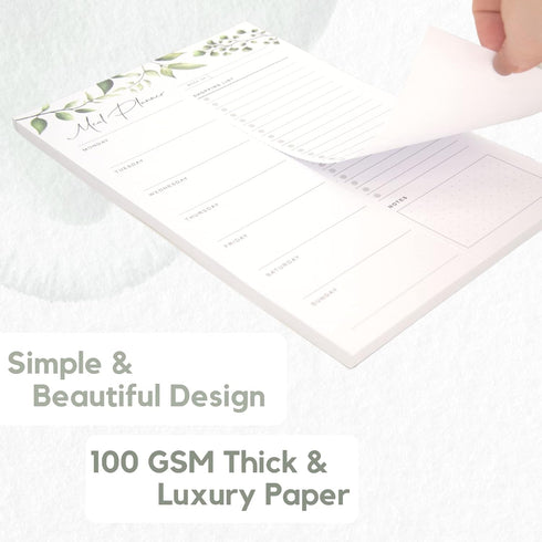 Magnetic Meal Planning Pad for Fridge, 52 Undated Tear-off Sheets, 6x9 Inch Meal Planner & Grocery List