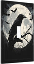 HTSAHKV 3 5 Inch Gothic Raven Crow Moon Wall Plate Light Switch Cover Single Gang Outlet Faceplate Print Plate Cover X