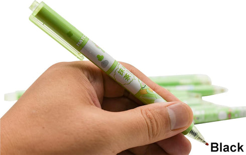 Maydahui 12PCS Green Matcha Frog Gel Pens, Cute Cartoon Animal Pen, Retractable Printing Pens for Office School Party