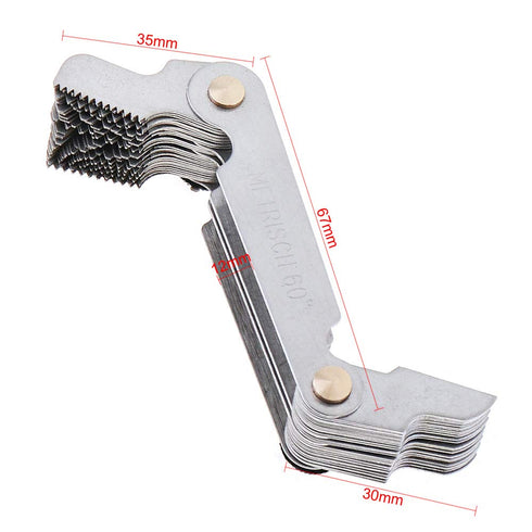 Metric & Imperial Screw Gauge - SAE Whitworth 55 Degree & Metric 60 Degree Thread Pitch Gauge for Industrial Measurement
