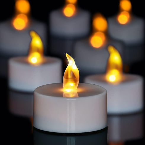 Tea Lights Battery Operated Candles, LED Tea Lights Flameless Candles, 200+ Hours Flickering Fake Tealights for Wedding