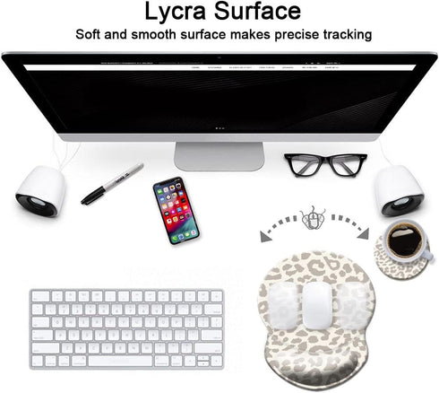 Mouse Pad with Wrist Support, Non-Slip Mousepad Wrist Rest for Office, Computer, Laptop & Mac, Ergonomic Support
