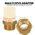 Supply Giant CSDQN336 Male x CPVC Adapter, Durable Over Molded One-Piece Design, 1-1/4 Inch Lead-Free Brass