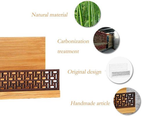 Bamboo Wood Business Card Holder, Professional Black Walnut & Natural Bamboo Case for Desk Organizer