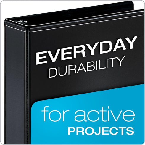 Cardinal 3 Ring Binder, 1 Inch Performer ClearVue Binder, Round Rings, 225-Sheet Capacity, Black (67225)