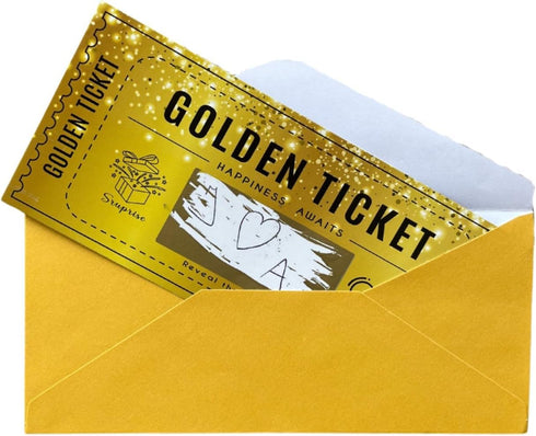 Mikki Joan Set | Golden Ticket Scratch Card | Personalized Gift for Birthdays, Movie Vouchers & Special Messages |