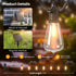 31FT IP65 15+1 ST38 Bulbs, Solar String Lights Outdoor Waterproof with USB-Charging , Solar Powered LED Patio Lights