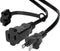 Lamroyce 1Feet Short 2 Prong Extension Power Cord with Safety Plug Cap, US