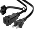 Lamroyce 1Feet Short 2 Prong Extension Power Cord with Safety Plug Cap, US