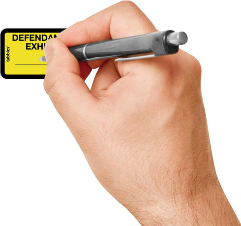 Tabbies Legal Exhibit Labels, Yellow DEFENDANT'S Exhibit 252 Labels/Pack (1-5/8"W x 1"H, Sheet: 5-1/4"W x 3-1/4"H)