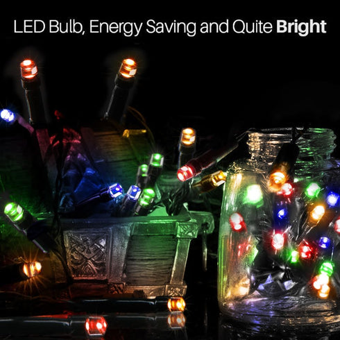 50 16.4Ft String Lights with Timer, Christmas Outdoor String Lights LED Waterproof Lights for Xmas Tree Wreath Garland