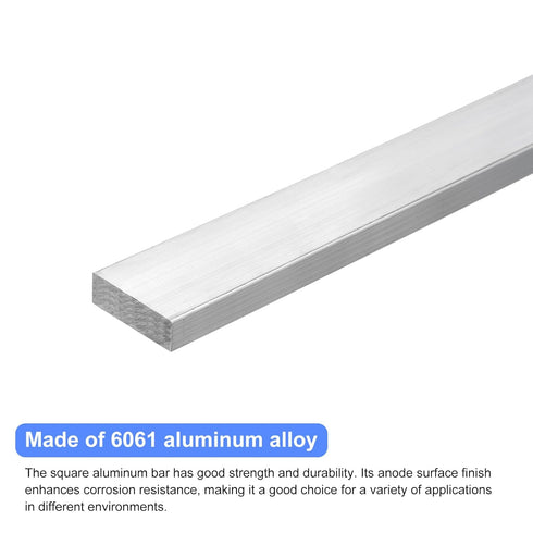 uxcell 6061 Aluminum Flat Bar, Square 3/8" Thick 1.4" Width 10" Length, T6511 Solid New Mill Stock for Industrial