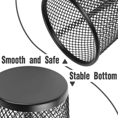YY YEARCHY Pen Pencil Holder for Desk, Mesh Organizer Cup Holders for Home Office Makeup Brush (Black, Medium 12 Pack)