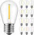 Minetom LED S14 Replacement Light Bulbs, 15 Pack - Shatterproof E26 E27 11W Equivalent for Outdoor Lighting