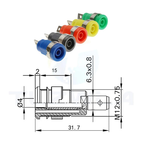 Qingdinu 40 4MM PCS Banana Plugs Female Jack Socket Plug Wire Connector Multimeter Head(Yellow)