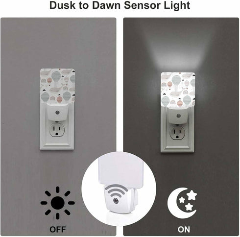 Chrobak LED Night Light,Sleeping Whales Hot Air Balloons LED Night Light Plug into Wall with Dusk to Dawn Light Sensor
